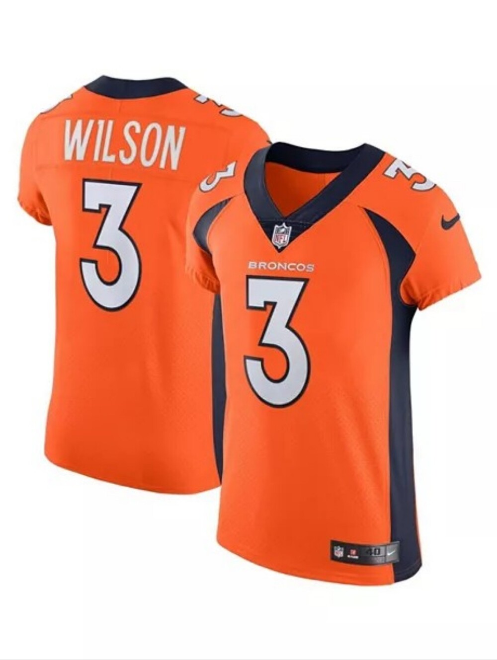 Men's Nike Russell Wilson Orange Denver Broncos Game Jersey
